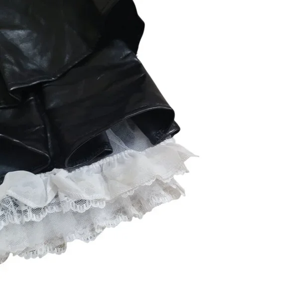 Harley Quinn Size L/XL Skirt Black Faux Leather Tutu Costume - Picture 10 of 13